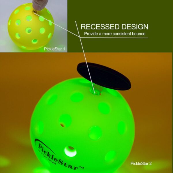PickleStar Gen 2 Premium LED Pickleball Balls - Next-Generation Glow & Perfectly Balanced Bounce for Advanced Players, Robust and Reliable, 4 Pack with Long-Life Batteries