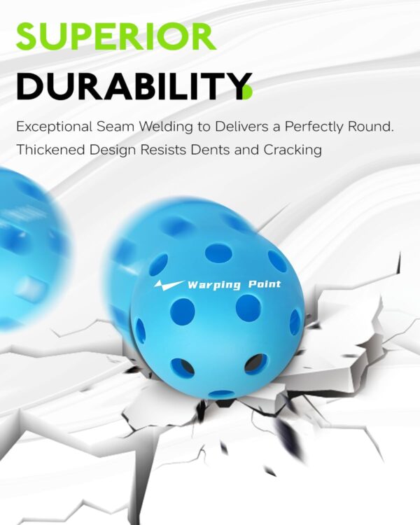 Warping Point Indoor Pickleball Balls | 26 Holes | 4 Pack, 12 Pack | Meet USAPA Specifications | High Bounce Durable Practice Pickle Ball with Mesh Bag for Beginner Intermediate Player | Orange, Blue