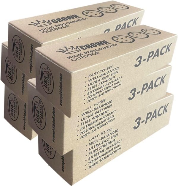 CROWN PICKLEBALL - High-Performance Outdoor Pickleballs (18-Pack Lime)
