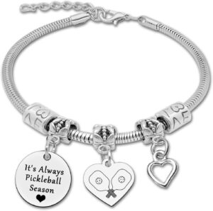 Pickleball Gifts for Women Stainless Steel Bracelets Pickleball Lover Gifts Pickleball Coach Gift Christmas Birthday Gifts for Pickleball Players Pickle Ball Gifts Funny Friendship Gifts for Women
