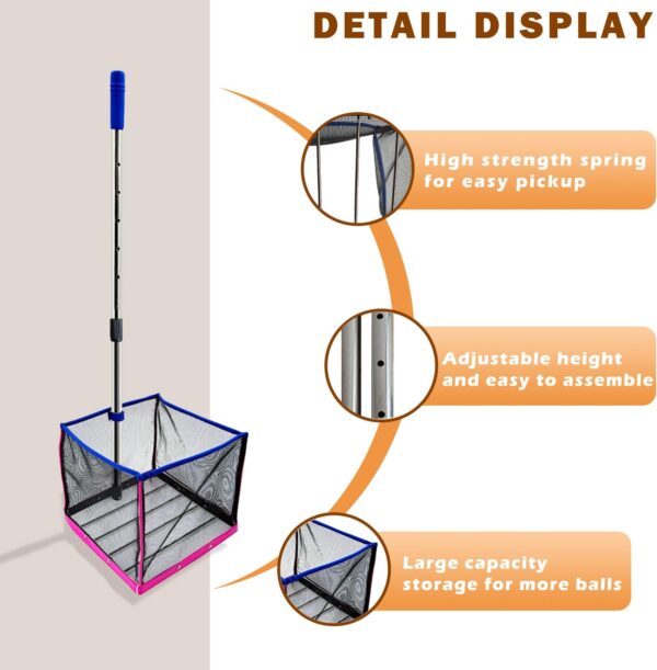TNZMART Adjustable Pickleball Retriever Portable Pickle Balls Picker Multifunction Ball Collector for Picking and Storage