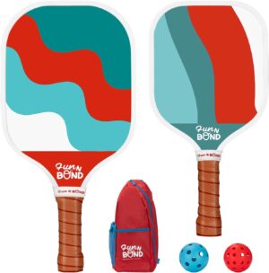 Pickleball Paddles Set (1 or 2 Rackets) - Ultra-Lightweight Fiberglass Paddles with Honeycomb Core for Family & Kids, Parent-Child Matching Sports Gear