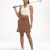 Women's Golf Skirts High Waisted Athletic Tennis Skirt with Shorts Knee Length Skater Running Casual Skort