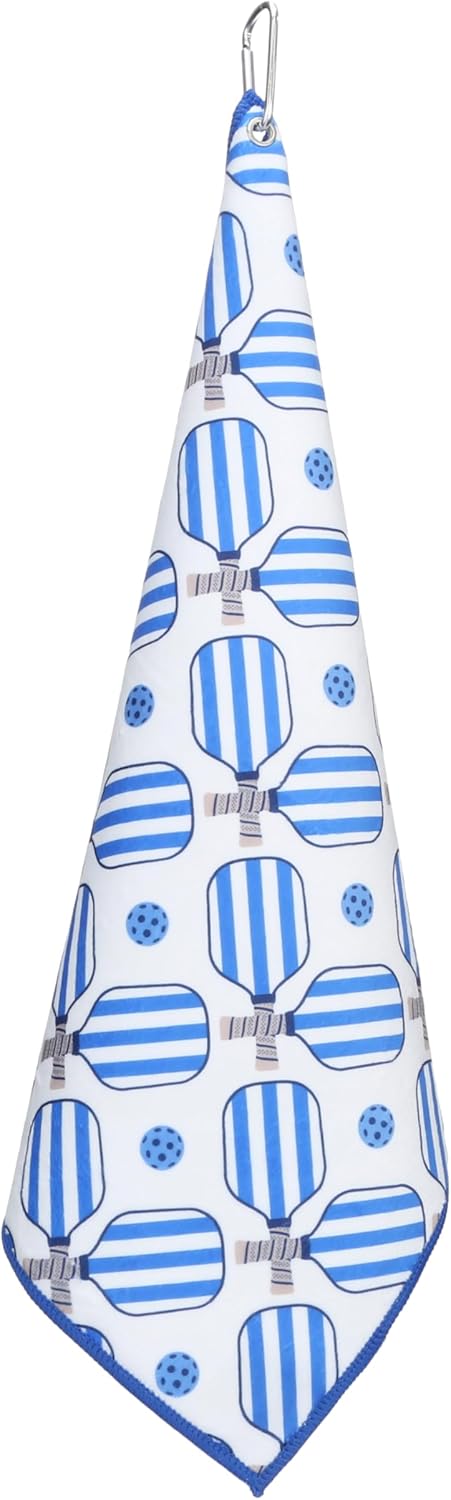 Millie Rose Pickleball Towels in Fashionable Prints - Cute 15x17 inch Microfiber & Cotton Athletic Towels with Carabiner Clip - Pickleball Accessories, Pickleball Gifts (The Kitchen)