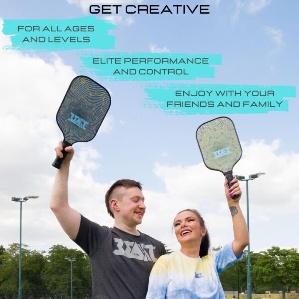 Pickleball Paddles Set of 2, USAPA Approved Pickleball Set, Fiberglass Paddle Bat Surface, Polypropylene Honeycomb Core Pickle Ball Rackets, 4 Balls, Carry Bag