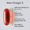 Sports Research® Keto Omega Fish Oil 1400mg - Full Spectrum Omega-3 Blend with Astaxanthin & Coconut MCT Oil - Keto Certified, Soy & Gluten-Free (120 Softgels)