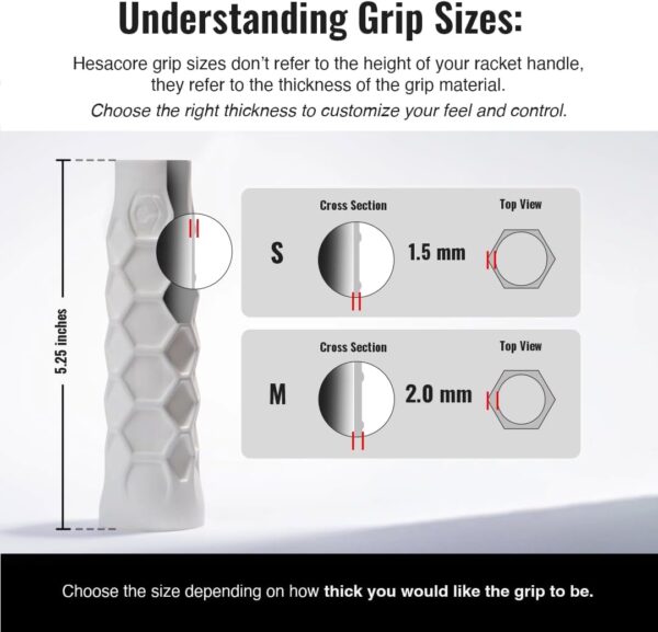 61xkC1RME8L._AC_SL1080_.jpg Pickleball Paddle Grip - 5.25in - Supports Tennis Elbow, Enhances Grip Strength, Reduces Vibration with Finger Support and Anti-Sweat Design