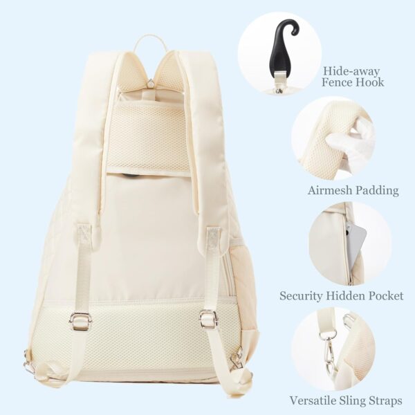 Pickleball Bag for Women Pickelball Backpack Large Quilted Sling Bags, Holds Pickleball Paddle Tennis Racket