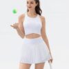 Angel season Pleated Tennis Skirts for Women with Pockets High Waist Golf Skorts Lightweight Athletic Mini Short Skirts