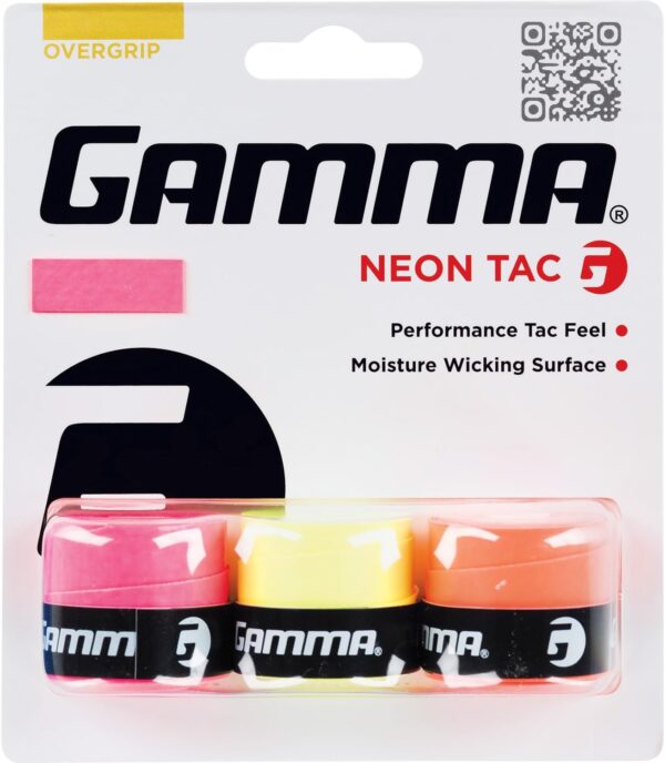 GAMMA Sports Neon Tac, Neon Dri, Neon Safari Tennis Over Grip, High Performance, Badminton, Pickleball, Racquet Sports OG, Moisture Wicking Surface