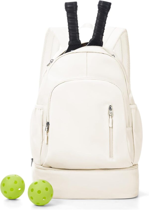 Pickleball Backpack for Women Men, Gym Back Pack with Shoe Compartment Pickleball Bag Fits 2 Pickle Ball Paddles