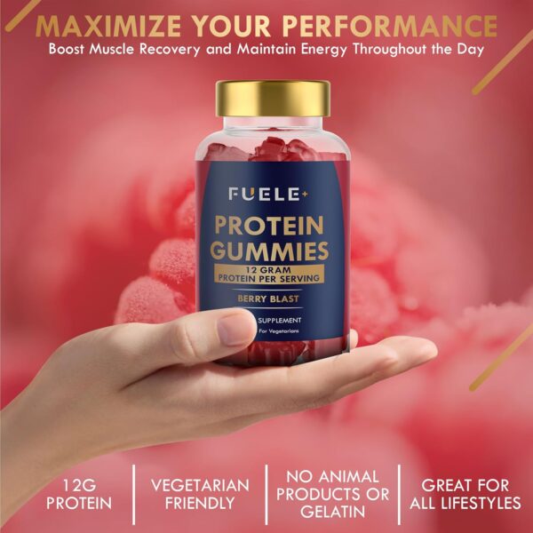 Whey Protein Gummies - Mixed Berry Flavour, 12g High Protein per Serving - Protein Powder Alternative, No Added Sugar, Vegetarian, Convenient Whey Protein Supplement, Muscle Recovery