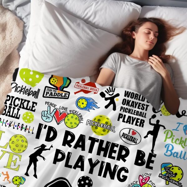 Pickleball Blanket Lightweight Soft Cozy Flannel Throw Blanket Bedding Decor for Pickleball Lovers Kids Women Men Adults Gifts 50"x40"