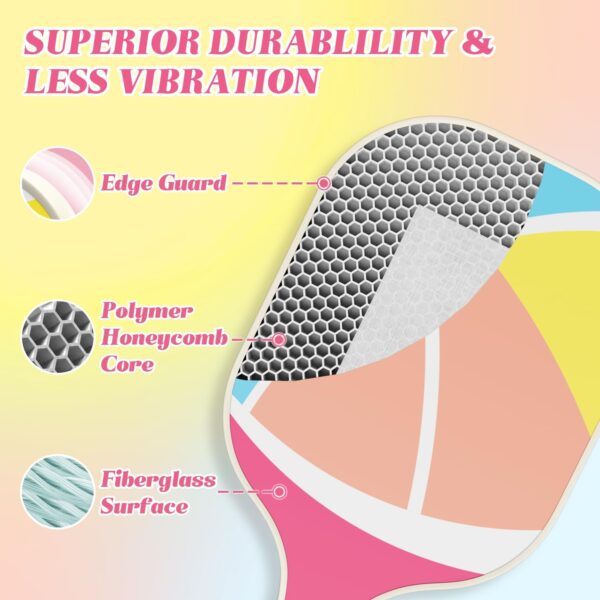 Pickleball Paddles - Fiberglass Pickleball Paddles Set of 2, USAPA Approved Pickle Ball Rackets 2 Pack with 4 Pickleball Balls, 1 Pickleball Bag, Paddles Ball Set for Beginners