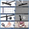Fostoy Portable Pickleball Net with Wheels, Pickleball Set with 4 Fiberglass Paddles & 6 Pickleballs, Carry Bag, for Backyards Driveways and Garages