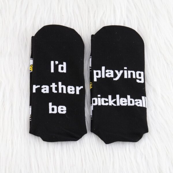 MBMSO 2 Pairs I'd Rather Be Playing Pickleball Socks - Novelty Gifts for Pickleball Lovers and Players