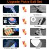 Pickleball Set with Net and Court Marker, 22 FT Regulation Size Pickleball Net System with Fiberglass Paddles Set of 4, Outdoor Pickleballs, Court Line Marker, Carry Bag for Driveway Backyards