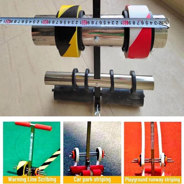 Playing Field Line Striping Machines, with Drawing Circle Kit, Floor Tape Applicator, Pickleball Court Marking Kit for Driveway, Asphalt Or Concrete, Basketball Courts, Road Warning,B(