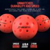 AMA Sport X-ACE Pickleballs - 40 Hole Outdoor Pickleball Balls- Crack-Resistant ONE Piece Balls - 100% POP for Immediate Feedback - Quick Start Tech and Advanced Performance