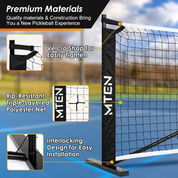 Pickleball Net, Portable Pickleball Net for Driveway, 22 FT USAPA Regulation Size, Steady Metal Frame, with Carrying Bag for Backyards, Driveways, Outdoor Indoor
