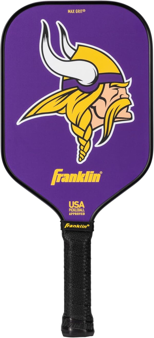 Franklin Sports NFL Pro Pickleball Paddle – 13MM Signature Series Pro Pickleball Paddle with MaxGrit Surface - Official NFL Team – USAP Approved - Premium Quality - Authentic NFL Team Logos