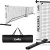 Fostoy Portable Pickleball Net Set, 22FT Regulation Size 18-Ply PE Pickleball Net,Carry Bag, Weather Resistant Steady Metal Frame Easy Setup for Outdoor Indoor