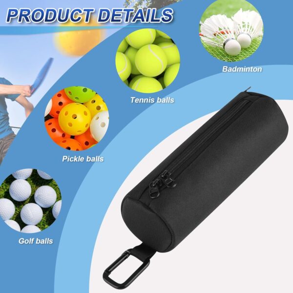 Cosmos Pickleball Ball Holder, Portable Carrying Storage Bag with Hook, Travel Accessory Pouch Holds 3 Pickleball Balls