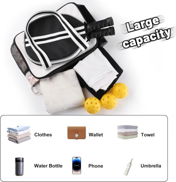 PU Leather Pickleball Paddle Bag - Small Fashion Tote for Women Men