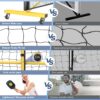 Pickleball Net Set, Pickleball Net on Wheels for Driveway Backyard, 22FT Regular Size, 4 Pickleball Paddles & 6 Balls, 12 Court Markers, 1 Carry Bag, Pickleball Set for Indoor Outdoor Play
