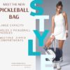 Pickleball Sports Tote Bag with Racket Holder, Neoprene, Adjustable Shoulder Strap