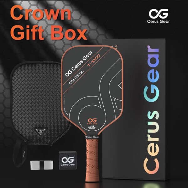 Pickleball Paddles Pro | 4-Layer T1000SC Raw Carbon Fiber Pickleball Paddle with 16MM Reinforced Polymer Honeycomb Core | Thermoformed Pickle Ball Racket | Max 3K Spin & Control | USAPA Approved