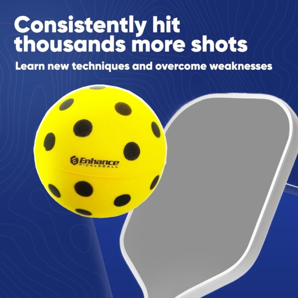 Enhance Pickleball Ninja Ball - The Original Silent Pickleball - Foam Balls for Quiet Practice - Comes with 3 Balls - Indoor or Outdoor Use