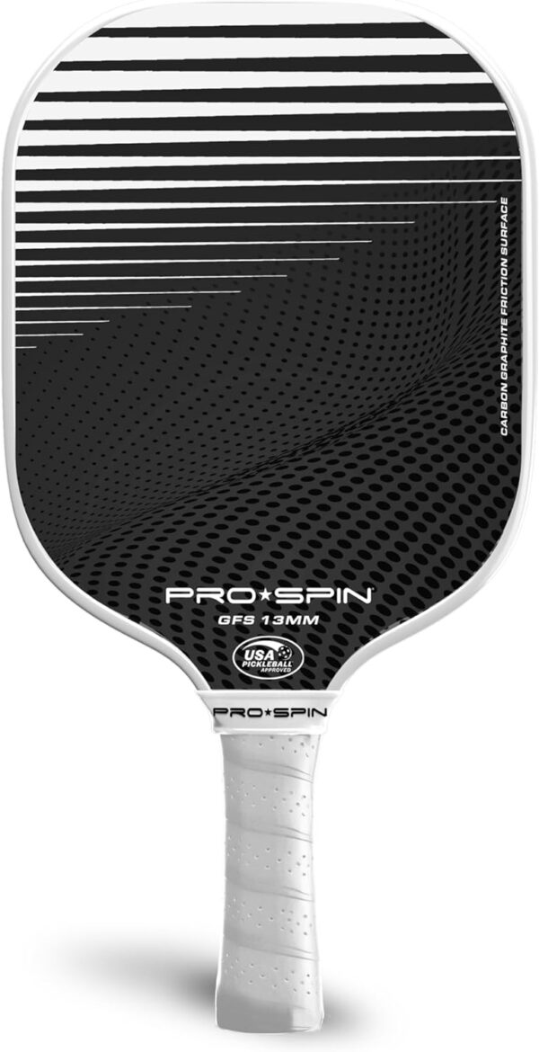 PRO SPIN Pickleball Paddles - Set of 2 USAPA-Approved Graphite Carbon Pickle Ball Paddles, 4 High-Performance Pickleball Balls, Durable Bag for Rackets & Balls - Great Gift