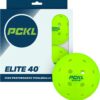 PCKL Elite 40 Pickleball Balls Cold Weather Rated | Tournament and Competition Ball | 4 Pack of Balls | 50 Pack | 100 Bulk Pack | USA Pickleball Approved (4 Pack, Neon Green)