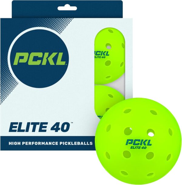 PCKL Elite 40 Pickleball Balls Cold Weather Rated | Tournament and Competition Ball | 4 Pack of Balls | 50 Pack | 100 Bulk Pack | USA Pickleball Approved (4 Pack, Neon Green)