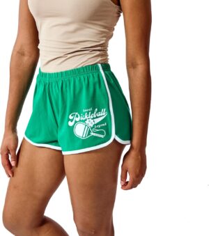 Pickleball Embroidered Graphic Women's Green Dolphin Shorts