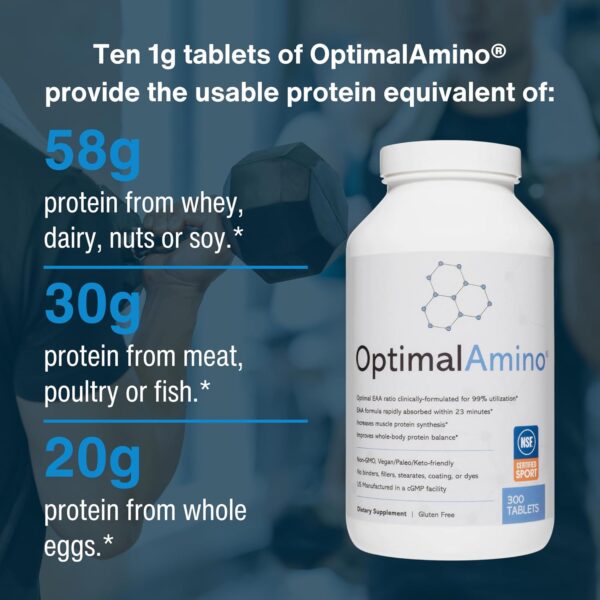 Tablets Fitness Bundle (600 Count) | 99% Utilized Essential Amino Acid (EAA) Supplement | Increase Muscle Recovery, BCAA Protein Pre/Post Workout, NSF Certified for Sport® Certified