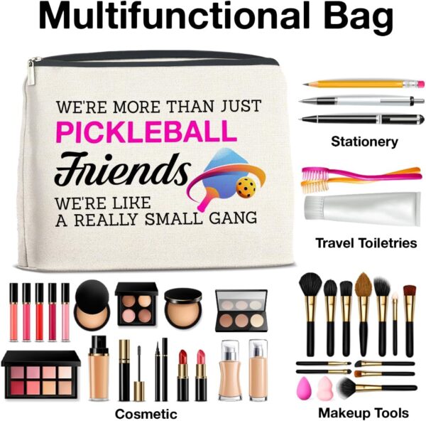 Pickleball Friends Gifts: Makeup Bag for Pickleball Players & Lovers - Cosmetic Bag with Zipper