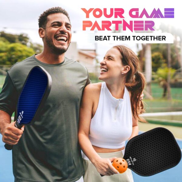 USAPA Approved Pickleball Paddle Set | Fiberglass Surface, with Balls, Grip Tapes & Carry Bag | Quiet, Lightweight Rackets for Men, Women & Beginners