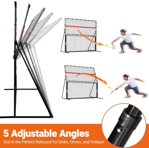 2-in-1 Pickleball Rebound Net & Pickleball Practice Trainer – 6x6FT Training Equipment Aid, Pickle Ball Trainer, Pickle Ball Machine for Dinks, Backhands, Volleys, Coordination, Kitchen, Ball Control