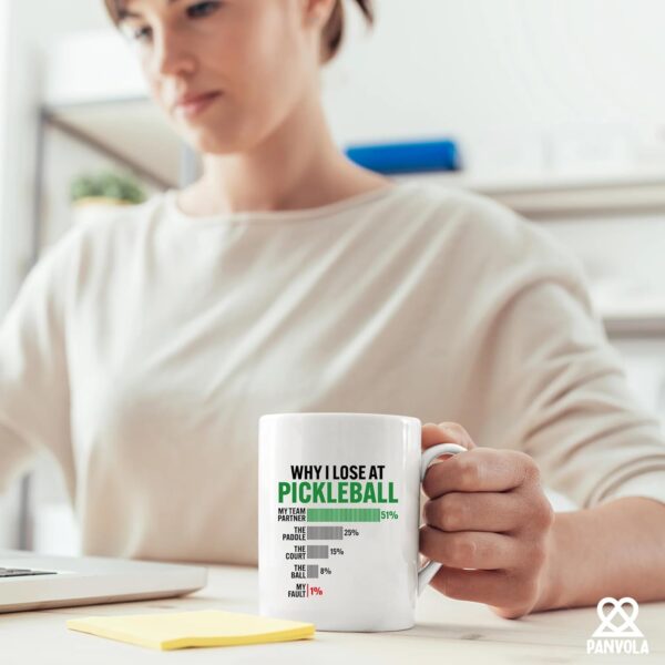 Why I Lose at Pickleball Pickleball Gifts for Player Pickleball Lover Grandpa Grandma Mom DadNovelty Drinkware Ceramic Mug 11 oz White