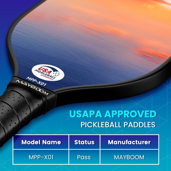 Mayboom Pickleball Paddles Set of 2 or 4, USAPA Approved Pickleball Paddles Set with 4 Pickleball Balls and Pickleball Carry Bag, Fiberglass Pickle Ball Rackets 2 Pack Gifts for Beginners&Pros