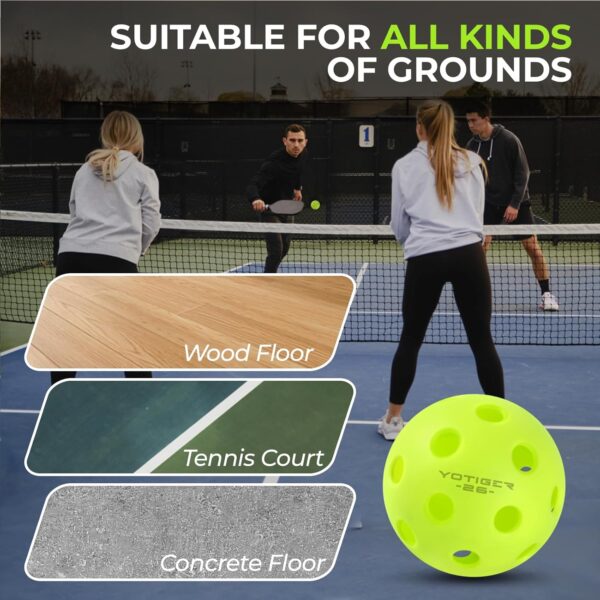 YOTIGER Indoor Pickleball Balls, 36 Pack, 26 Holes High Bounce Durable, Perfectly Balanced for All Skill Levels