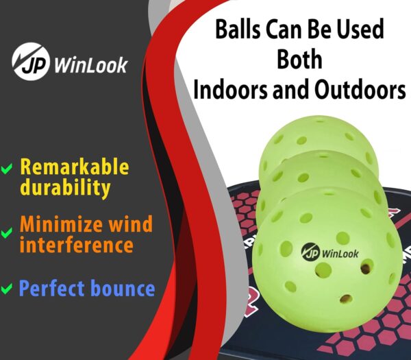 JP WinLook Premium Pickleball Paddles Set – USAPA Pickleball Set - Graphite Carbon Fiber Rackets for Women & Men and Balls for Indoor or Outdoor Play - Racquets, Pickleballs & Carry Bag