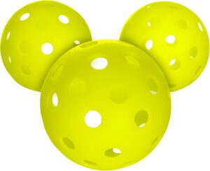 Franklin Sports Training Pickleballs - Training Pickleballs for Beginners + Skill Practice - 69mm or 80mm Outdoor Pickleballs - Pickleball 3 Pack - Optic Yellow