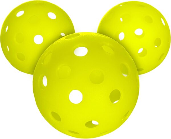 Franklin Sports Training Pickleballs - Training Pickleballs for Beginners + Skill Practice - 69mm or 80mm Outdoor Pickleballs - Pickleball 3 Pack - Optic Yellow