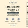 HMB 3000mg and Vitamin D3 Supplement Capsules per Serving *USA Made & Tested* Promotes Muscle Growth & Recovery - HMB Supplement and Vitamin D3 (1600 IU) - 120 Capsules 30 Servings