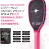 Pickleball Training Paddle, T700 Raw Carbon Fiber Surface, Pink Pickleball Trainer Paddle for Sweet Spot Practice, 16mm Quiet Core, Include 10 Lead Weight Bars & Grip Tape, 7'' Elongated Handle