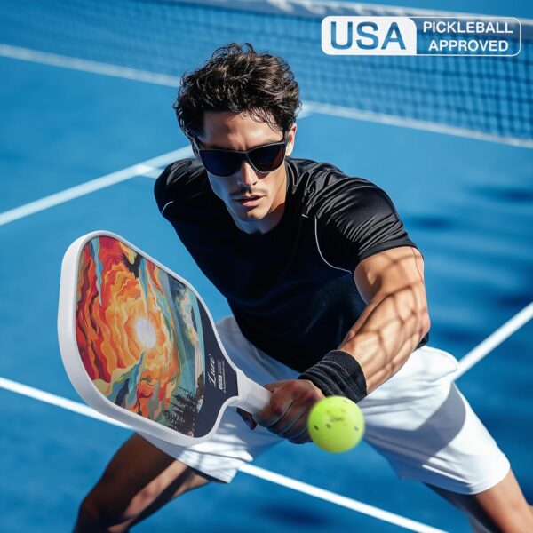 LUZZ Pickleball Paddles, T700 Carbon Fiber Pickleball Paddle Sandblasted Surface with Honeycomb Core Pickle Ball Rackets for Ultimate Spin & Control