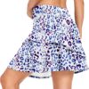 WOWENY Women's Active Skort Athletic Ruffle 17" Pleated Tennis Skirt with Pocket for Ladies Running Golf Workout
